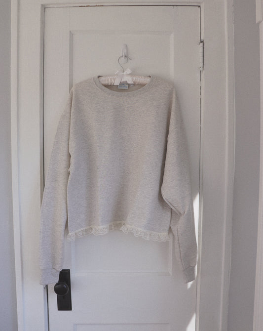Lace Hem Crewneck