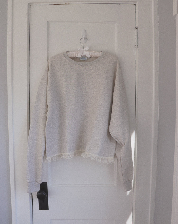 Lace Hem Crewneck