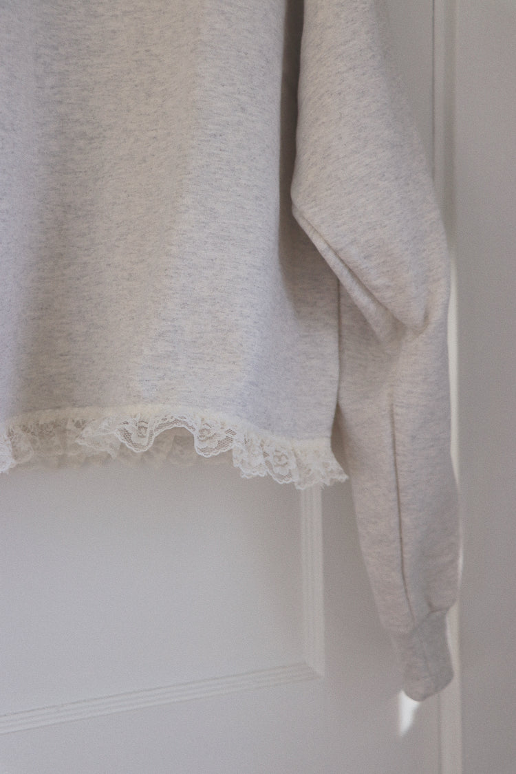 Lace Hem Crewneck