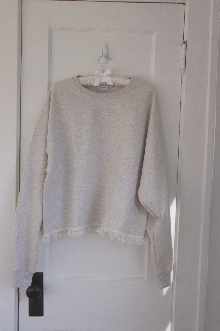 Lace Hem Crewneck