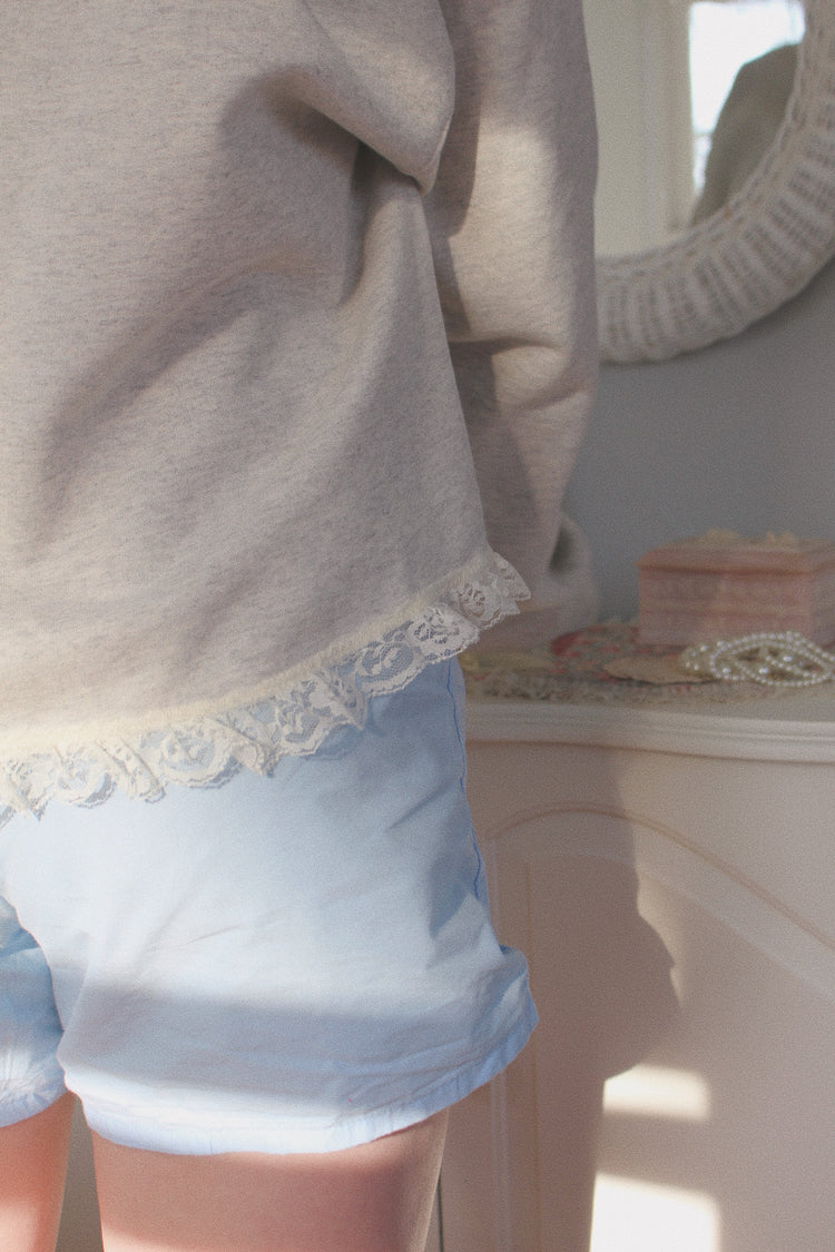 Lace Hem Crewneck