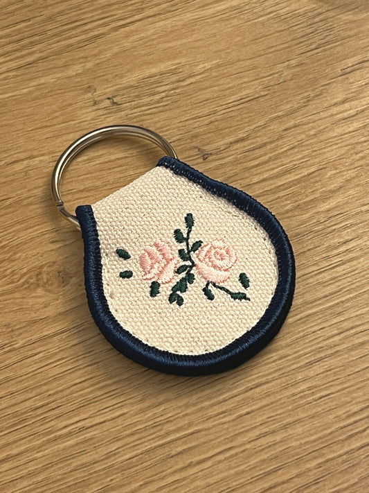 embroidered canvas keychain