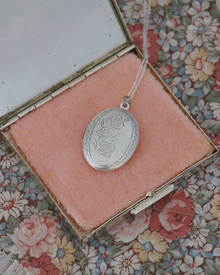 String For A Locket Oval Floral Locket