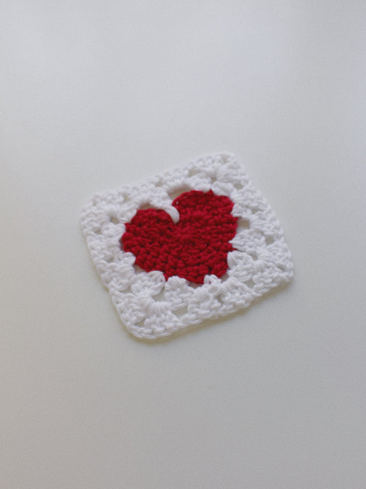 Crocheted Heart Coaster