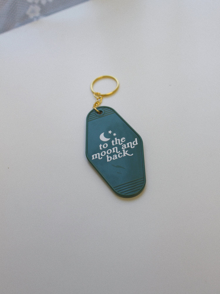 To The Moon & Back Motel Keychain